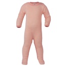 Upon order: Baby wool-silk sleep overall, salmon-natural