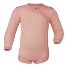 Upon order: Baby wool-silk  long sleeved body with press studs on the side, salmon-natural
