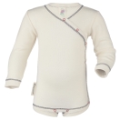 Upon order: Baby cotton long sleeved body with press studs on the side, natural