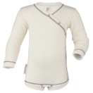 Upon order: Baby cotton long sleeved body with press studs on the side, natural