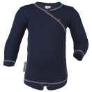 Upon order: Baby cotton long sleeved body with press studs on the side, indigo