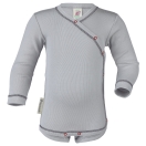Upon order: Baby cotton long sleeved body with press studs on the side, silver
