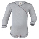 Upon order: Baby cotton long sleeved body with press studs on the side, silver