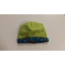 Eco cotton fleece reversible hat – light green/ turquise