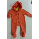 Eco cotton fleece kids overall with buttons, orange