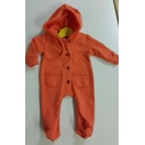 Eco cotton fleece kids overall with buttons, orange