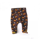 Organic cotton baby pants with footies (with yellow)