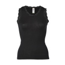 Ladies' sleeveless vest with lace finish