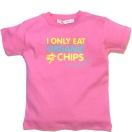 I ONLY EAT ORGANIC CHIPS, pink t- shirt