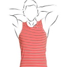 Men's vest: Coral stripe