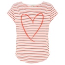 Stripe heart tee