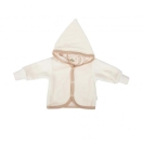 Baby velour jacket with hoodie, white