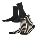 Women socks Alexis, black/sand