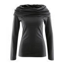 Women cotton-hemp longshirt, black