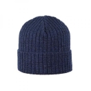 Adult merino wool knit hat, navy