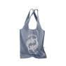 Foldable shopping bag with dolphins, blue