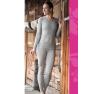 Ladies' wool-silk leggings, grey melange